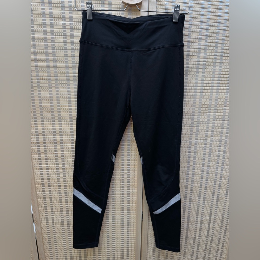 DKNY Black Leggings with Reflective Stripes Size Small